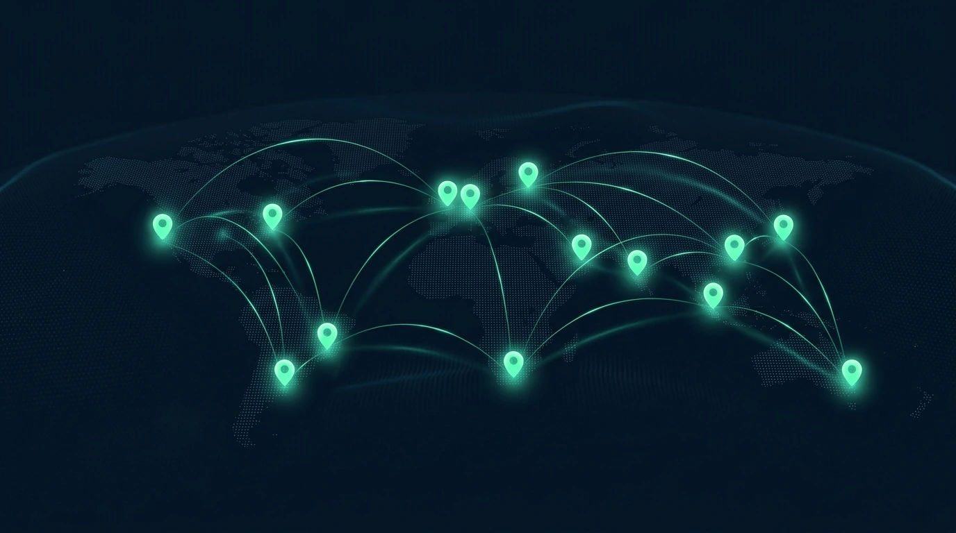 KernelVPS global network across 15 locations